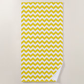 Serviette De Plage Jaune Zigzag, Jaune Chevron, Motif géométrique (Devant)