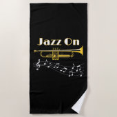 Serviette De Plage Jazz musicien sur trompette (Devant)