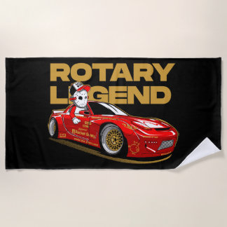 SERVIETTE DE PLAGE JDM RED ROTARY DRIFT LEGEND