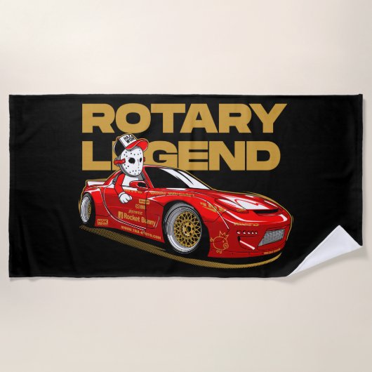 SERVIETTE DE PLAGE JDM RED ROTARY DRIFT LEGEND (Devant)