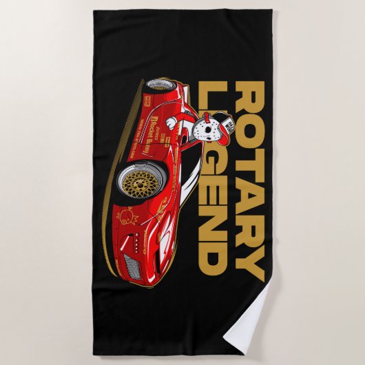 SERVIETTE DE PLAGE JDM RED ROTARY DRIFT LEGEND (Devant)