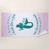 Serviette De Plage Je bois comme un poisson Cuz que je suis un (Devant)