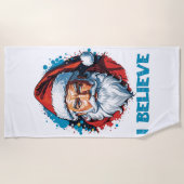 Serviette De Plage Je crois en le style Graffiti du Père Noël (Devant)