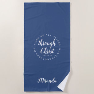 Serviette De Plage Je Peux Faire Tout Par Christ Blue Yoga Beach