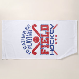 Serviette De Plage Je préfère jouer au hockey sur gazon