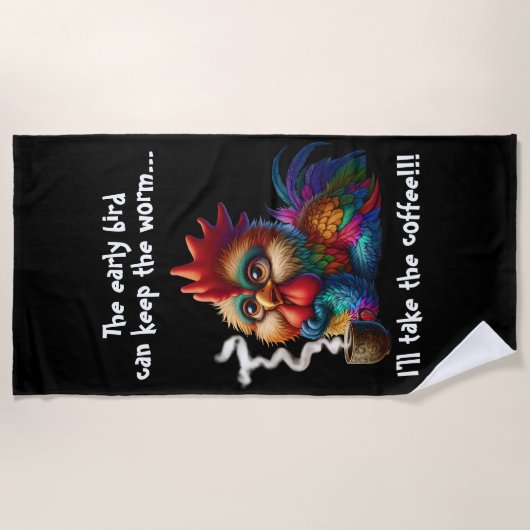 Serviette De Plage Je prendrai le café (Devant)