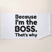 Serviette De Plage Je suis le patron. (Devant)