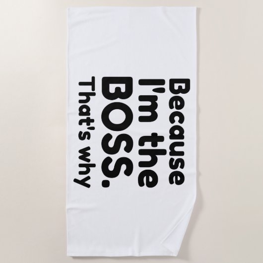 Serviette De Plage Je suis le patron. (Devant)