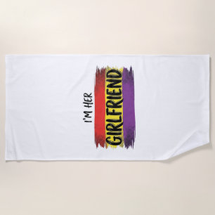 Serviette De Plage Je suis sa petite amie Arc-en-ciel Fierté Chemise