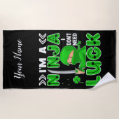 Serviette De Plage Je suis un Ninja Je n'ai pas besoin de chance Sain (Devant)