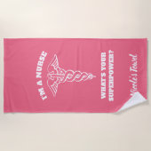 Serviette De Plage Je suis une infirmière ce qui est votre caducée de (Devant)