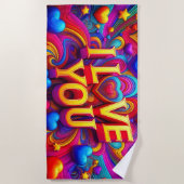 Serviette De Plage Je T'Aime (Devant)