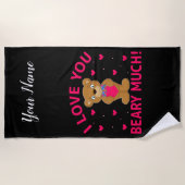 Serviette De Plage Je T'Aime Faire Beaucoup De Teddy Bear (Devant)
