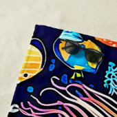Serviette De Plage Jellyfish & Fish : Plaisir marin profond (En situation)