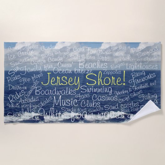Serviette De Plage Jersey Shore Choses à Faire (Devant)