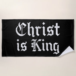Serviette De Plage Jésus-Christ est Roi Gothique Art Grunge Blacklett