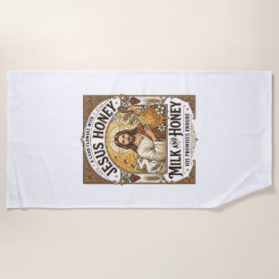 Serviette De Plage Jésus Miel Lait Et Miel Jésus Miel Lait Miel