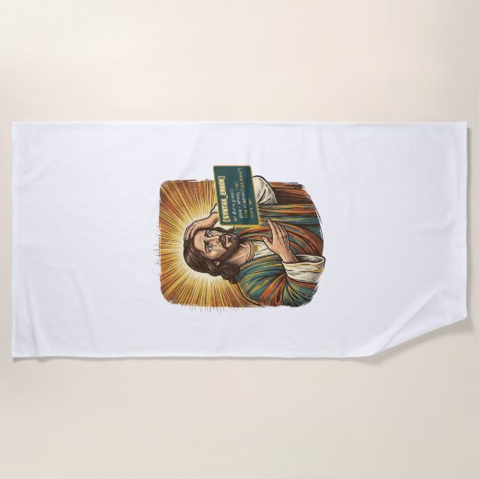 Serviette De Plage Jésus pleurant Erreur de syntaxe Codage Programmeu (Devant)