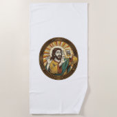 Serviette De Plage Jésus Selfie de Double Menton avec Caméra Frontal (Devant)