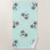 Serviette De Plage Jeu gris joystick sur bleu (Devant)