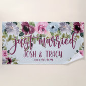 Serviette De Plage Jeunes Mariés Mariée et Marié Personnalisé Mariage (Devant)