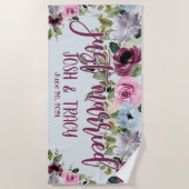 Serviette De Plage Jeunes Mariés Mariée et Marié Personnalisé Mariage (Devant)