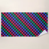 Serviette De Plage Jewel candy diagonal checkerboard pattern (Devant)