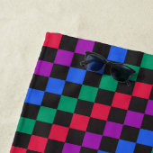 Serviette De Plage Jewel candy diagonal checkerboard pattern (En situation)