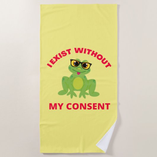 Serviette De Plage J'Existe Sans Mon Consentement Frog Pour Drôle (Devant)