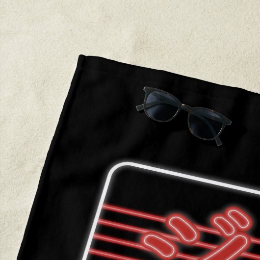 Serviette De Plage Joe Cool Japonais Lumières (En situation)