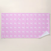 Serviette De Plage Jogging Runners & Heartbeat Line sur Pastel Pink (Devant)