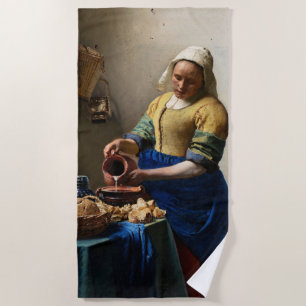 Serviette De Plage Johannes Vermeer - La Milkmaid