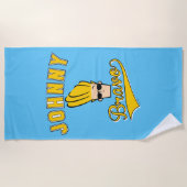 Serviette De Plage Johnny Bravo Collegiate Graphic (Devant)