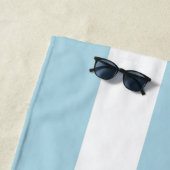Serviette De Plage Joie De Vivre Nice Blue Cabana Stripe Français (En situation)