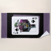 Serviette De Plage Joker and Batman Spade Playing Card Illustration (Devant)