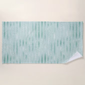 Serviette De Plage Joli Aqua Mint Glitzy Parties scintillant rayures (Devant)