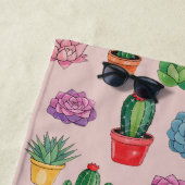 Serviette De Plage Joli Cactus Rose (En situation)