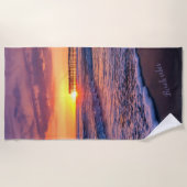 Serviette De Plage Joli California Beach Pier Sunset (Devant)
