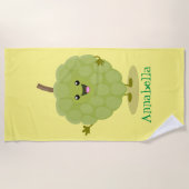 Serviette De Plage Joli cartoon de chérimole pomme-custarde (Devant)