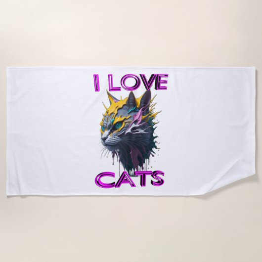 Serviette De Plage Joli chat s6 (Devant)