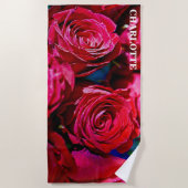 Serviette De Plage Joli Ensemble De Roses Rouges (Devant)