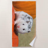 Serviette De Plage Joli Hamster syrien blanc noir tacheté drôle anima (Devant)