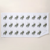 Serviette De Plage Joli Joyeux Parcours Carrousel Chevaux Motif (Devant)