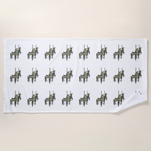 Serviette De Plage Joli Joyeux Parcours Carrousel Chevaux Motif (Devant)