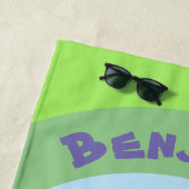 Serviette De Plage Joli lézard vert gecko avec dessin animé (En situation)