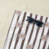 Serviette De Plage joli monogramme floral nom (En situation)