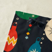 Serviette De Plage Joli monogramme ornement bleu marine (En situation)