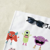Serviette De Plage Joli Monstres colorés Funny Enfants Motif (En situation)