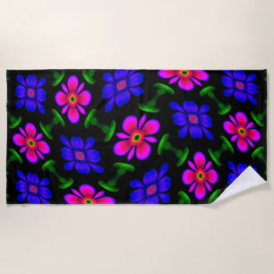 Serviette De Plage Joli Motif de fleurs roses