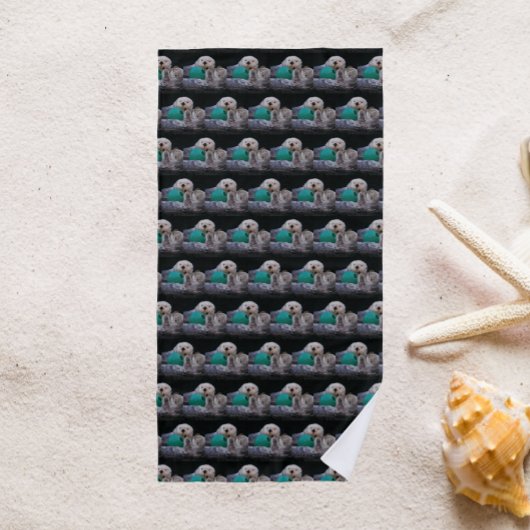 Serviette De Plage Joli Motif de loutres de mer jouant